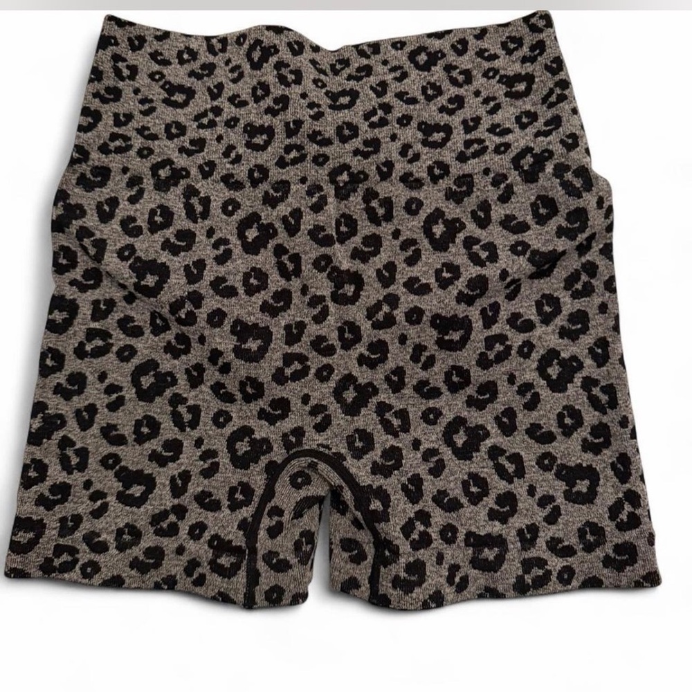 Leopard Print High-Waisted Shorts